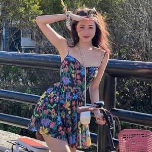 Floral Mini Dress - Multicolor